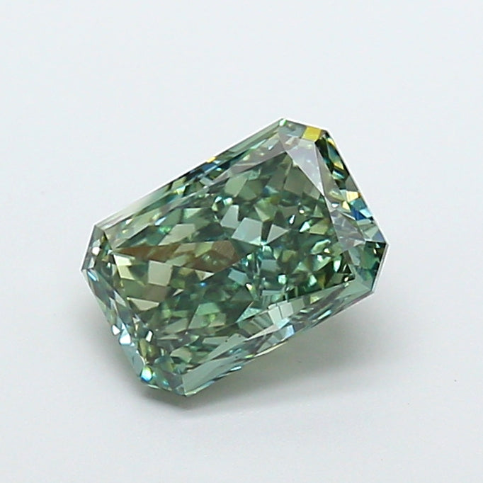 5.07 Carat Radiant Cut Lab Grown Diamond VS1Fancy Vivid Green