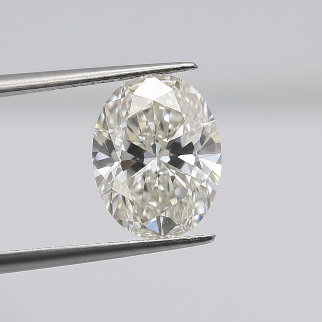 5.08 Carat Oval Cut Lab Grown Diamond, VS1/H