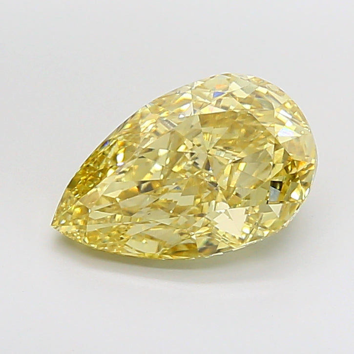 5.08 Carat Pear Cut Lab Grown Diamond VS1Fancy Intense Yellow
