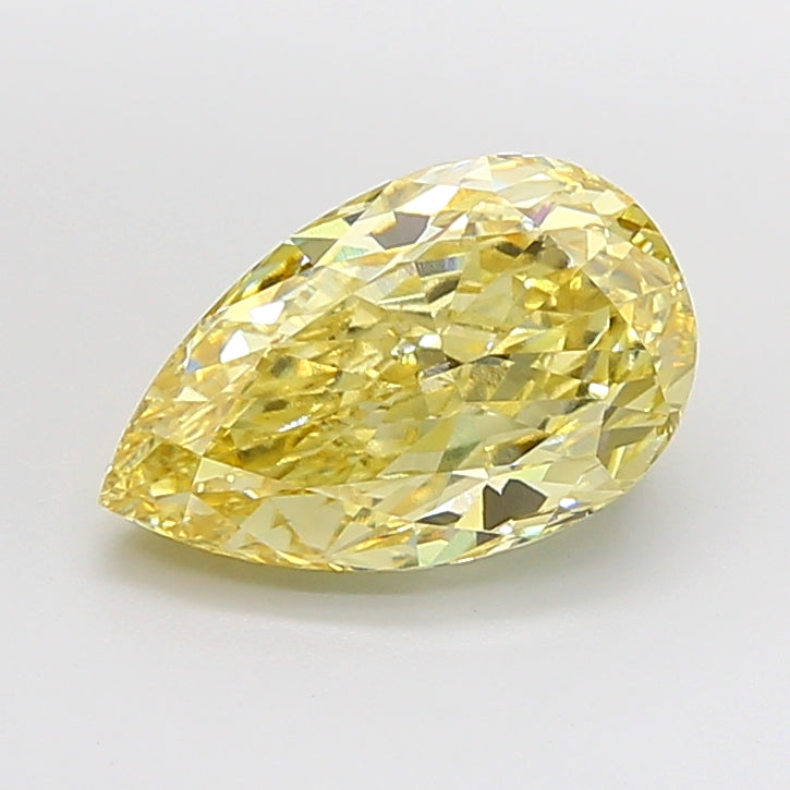 5.08 Carat Pear Cut Lab Grown Diamond VS1Fancy Intense Yellow