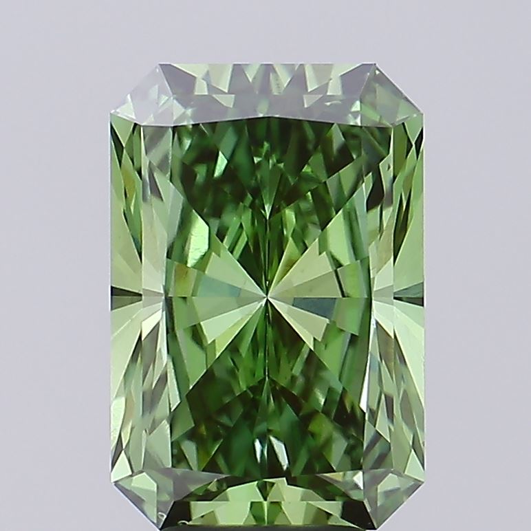 5.08 Carat Radiant Cut Lab Grown Diamond VS2Fancy Vivid Green