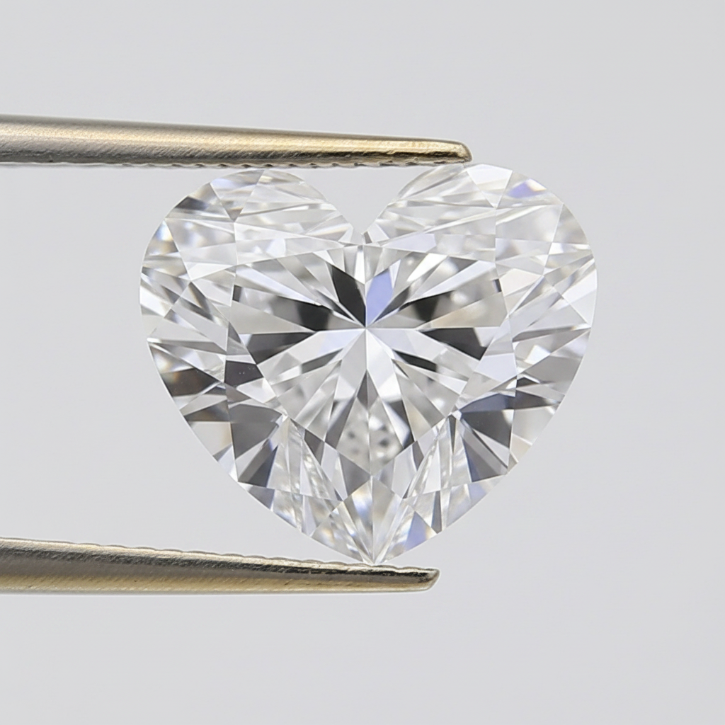 5.09 Carat D Color VVS2 Heart Shape CVD Lab Grown Diamond IGI Certified
