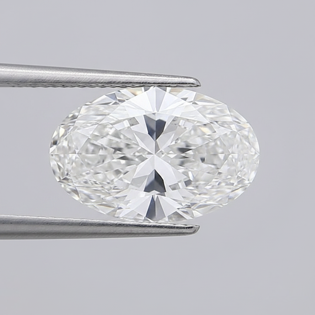5,09 karaat ovaal geslepen laboratoriumdiamant, VS1/F