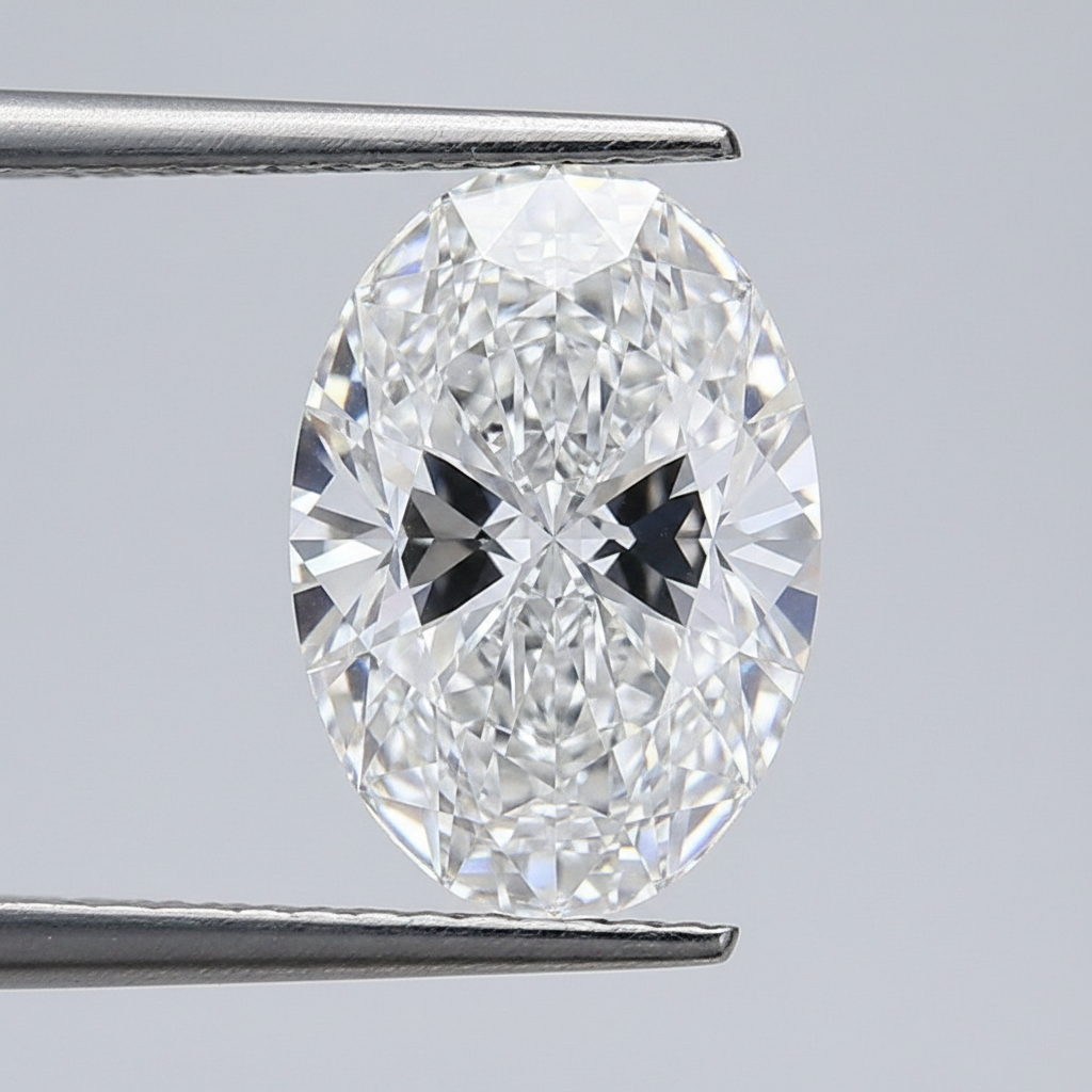 5,09 karaat ovaal geslepen laboratoriumdiamant, VVS1/D