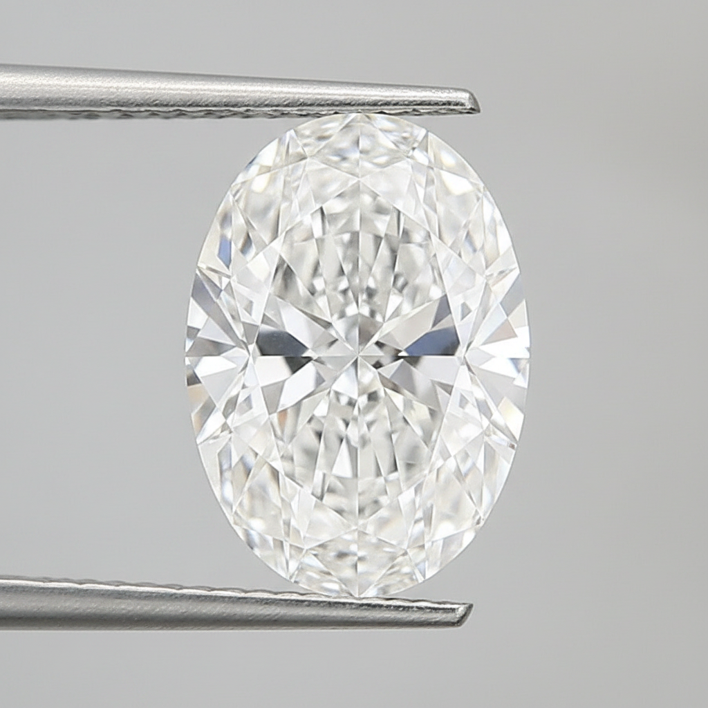 5,09 karaat ovaal geslepen laboratoriumdiamant, VVS2/F