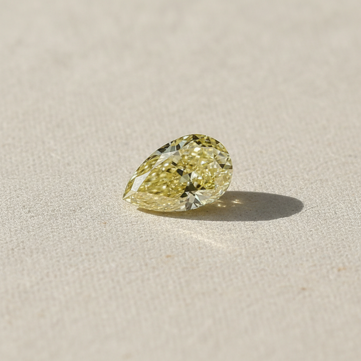 5.09 Carat Pear Cut Lab Grown Diamond VS1 Fancy Yellow IGI Certified
