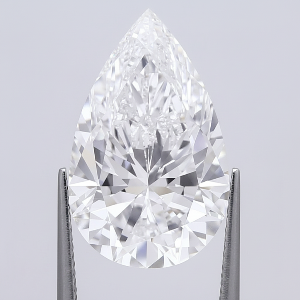 5.09 Carat E VVS1 Pear Shape CVD Lab Grown Diamond IGI Certified
