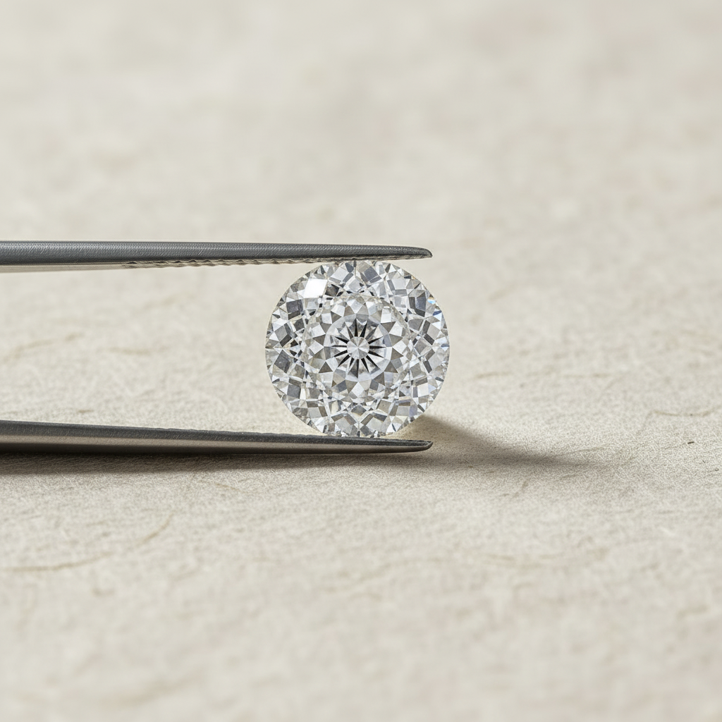 Diamante cultivado em laboratório com lapidação portuguesa de 5,09 quilates, VVS2/F