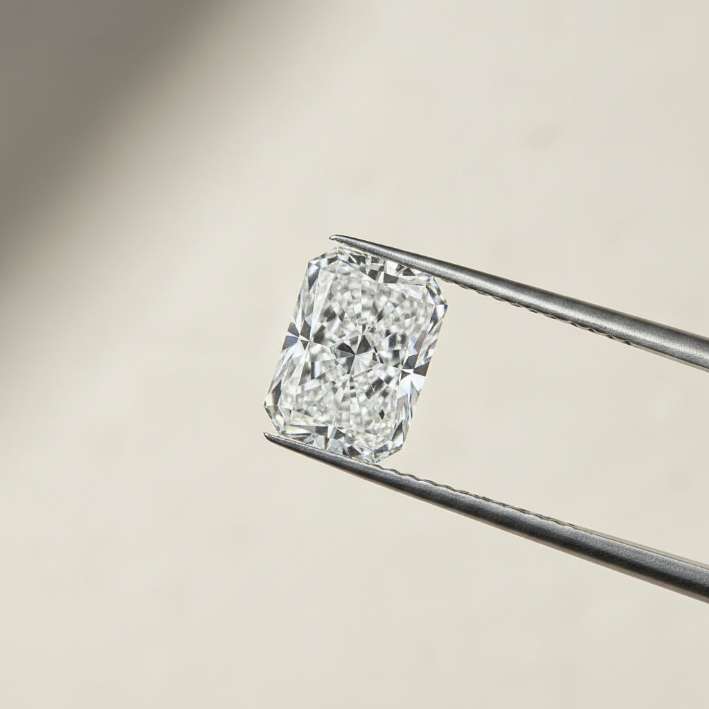 5,09 karaat stralend geslepen laboratoriumdiamant, VVS2/E