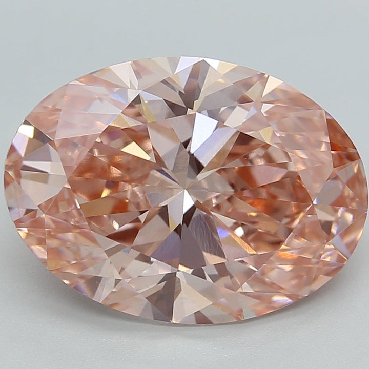 5.10 Carat Oval Cut Lab Grown Diamond VS1 Fancy Vivid Pink