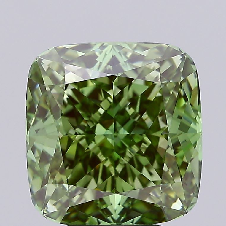 Diamante quadrato coltivato in laboratorio da 5,12 carati VS1 verde vivido fantasia