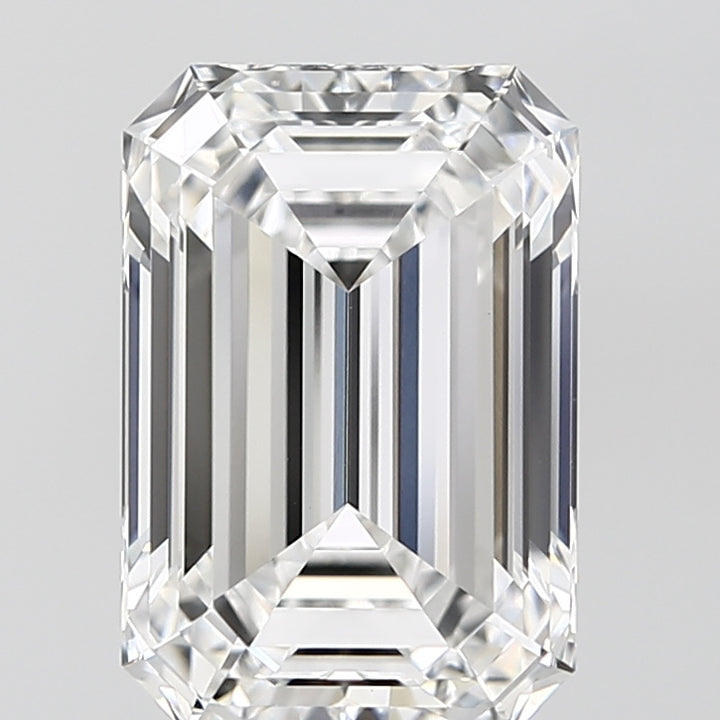 5,12 Karat im Smaragdschliff gezüchteter Diamant VVS2 E