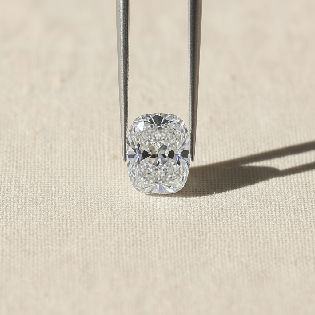 5,16 karaat kussengeslepen laboratorium-gegroeide diamant, VVS1/F