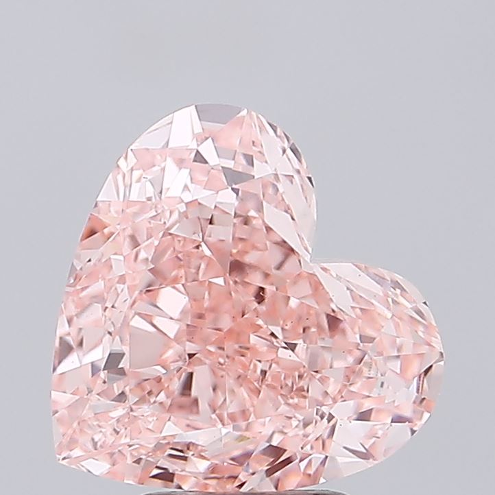 5.18 Carat Heart Cut Lab Grown Diamond VS1Fancy Vivid Pink