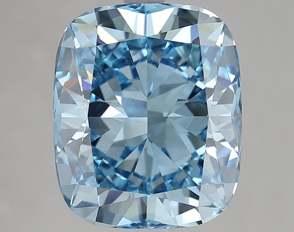 5.20 Carat Cushion Modified Lab Grown Diamond VVS2Fancy Vivid Blue