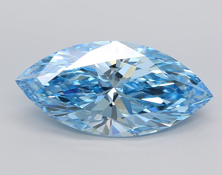5.23 Carat Marquise Lab Grown Diamond VS1 FANCY VIVID BLUE
