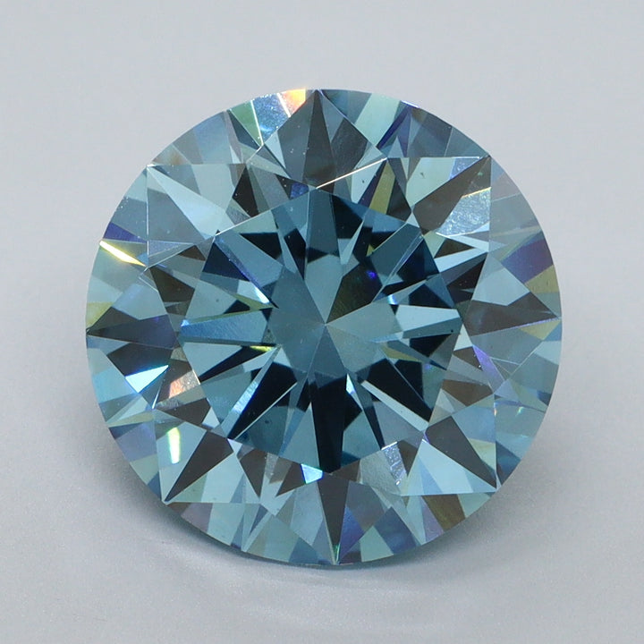 5,24 karaat ronde lab-gegroeide diamant VS1 Fancy Vivid Blue