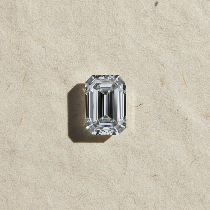 Diamant cultivé en laboratoire taille émeraude de 5,27 carats, VS1/E