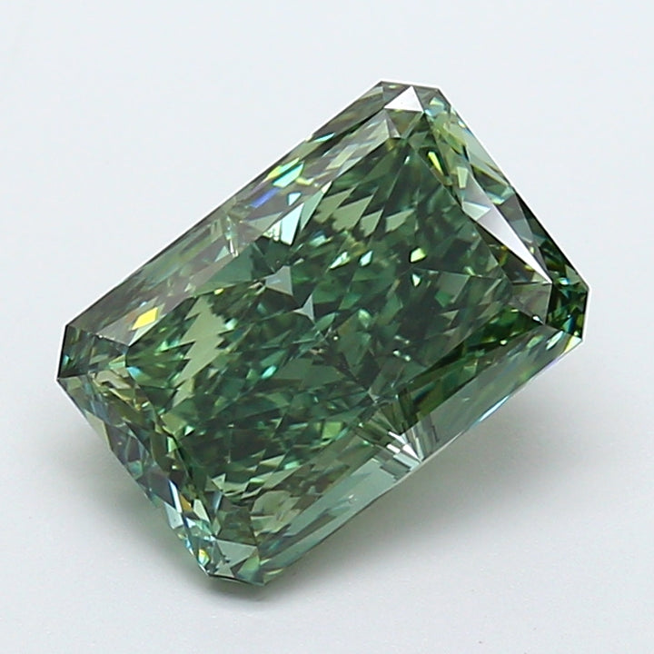 5.50 Carat Radiant Cut Lab Grown Diamond VS1Fancy Vivid Green