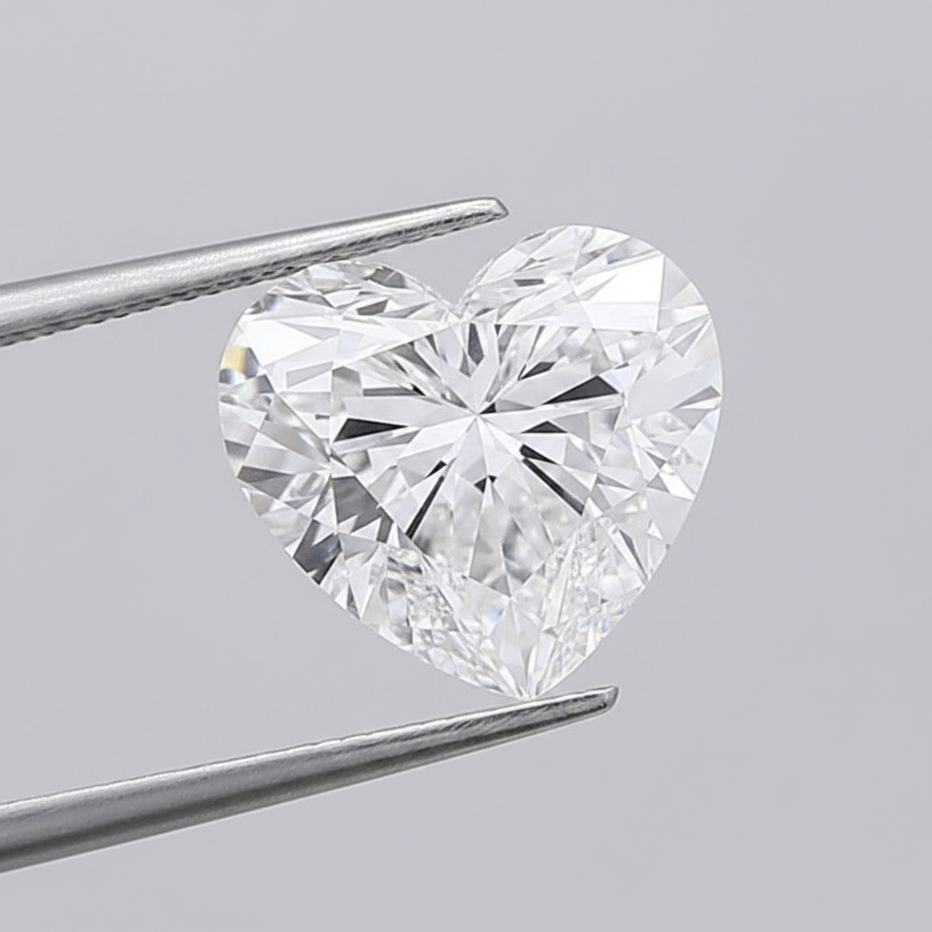 5.51 Carat F Color VVS2 Heart Shape CVD Lab Grown Diamond IGI Certified
