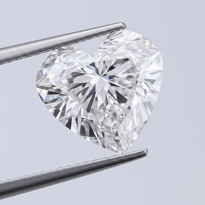 5.54 Carat Heart Cut Lab Grown Diamond, VS1/F