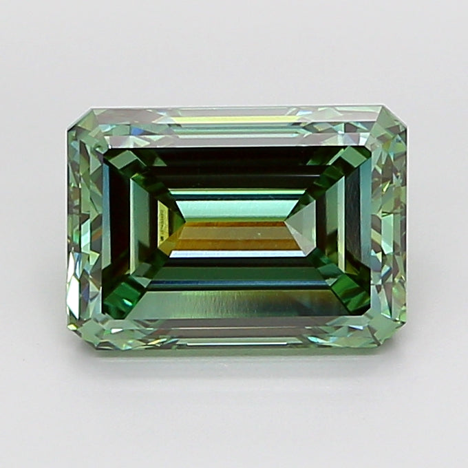 5.55 Carat Emerald Cut Lab Grown Diamond VS1Fancy Vivid Green