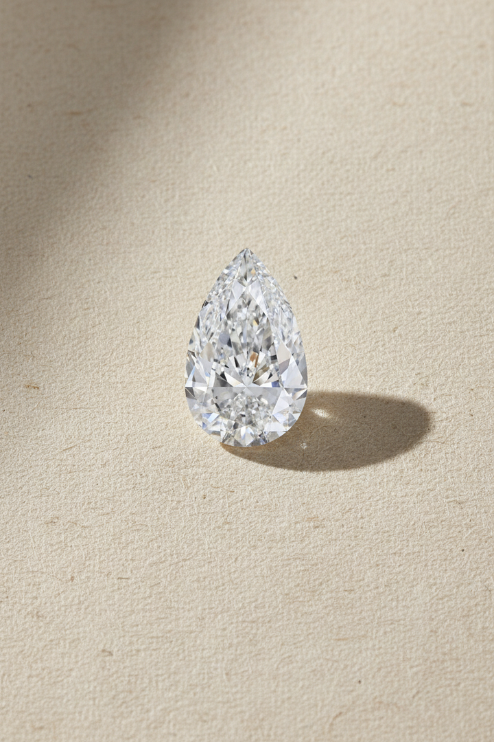 5.55 Carat Pear Cut Lab Grown Diamond VVS2 D Color IGI Certified
