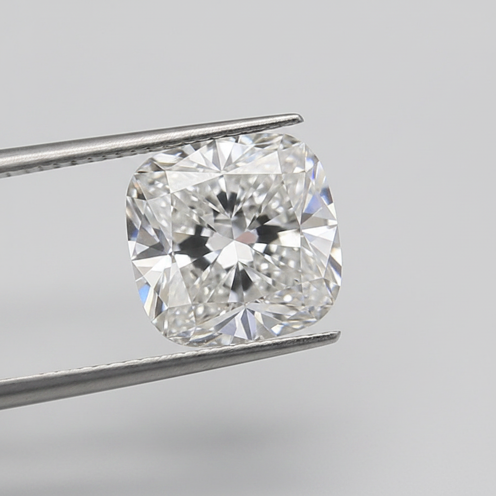 Diamant cultivé en laboratoire taille coussin de 5,56 carats, VVS2/E