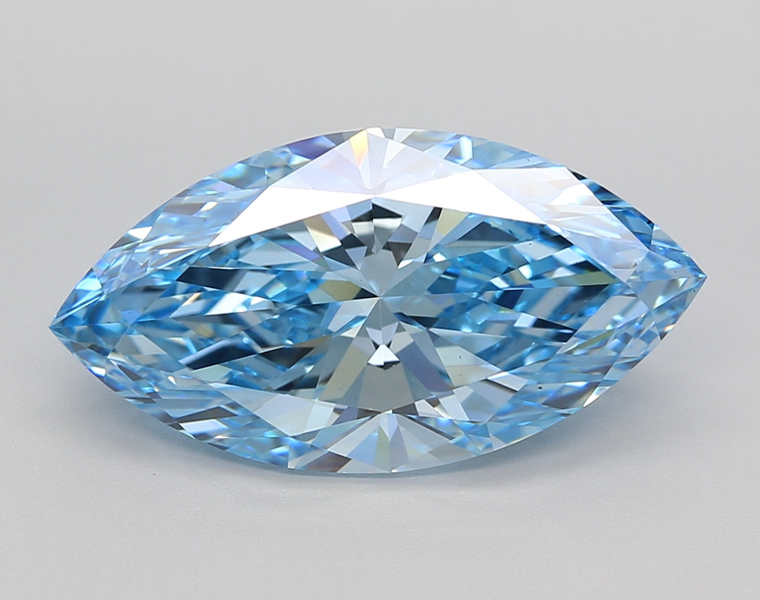 5.5 Carat Marquise Lab Grown Diamond VS1 FANCY VIVID BLUE