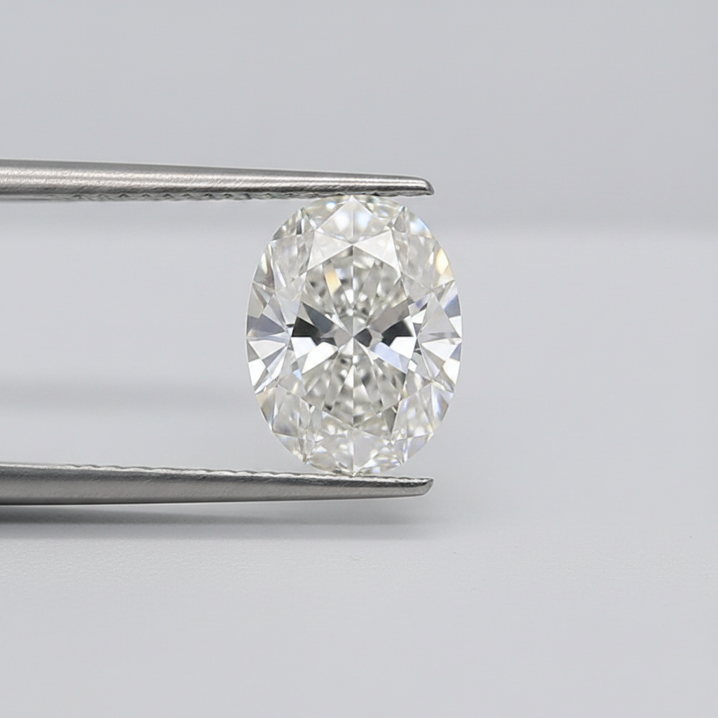 Diamant cultivé en laboratoire de taille ovale de 5,62 carats, VS2/G