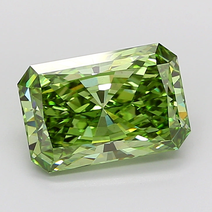 5.63 Carat Radiant Cut Lab Grown Diamond VS1Fancy Vivid Green