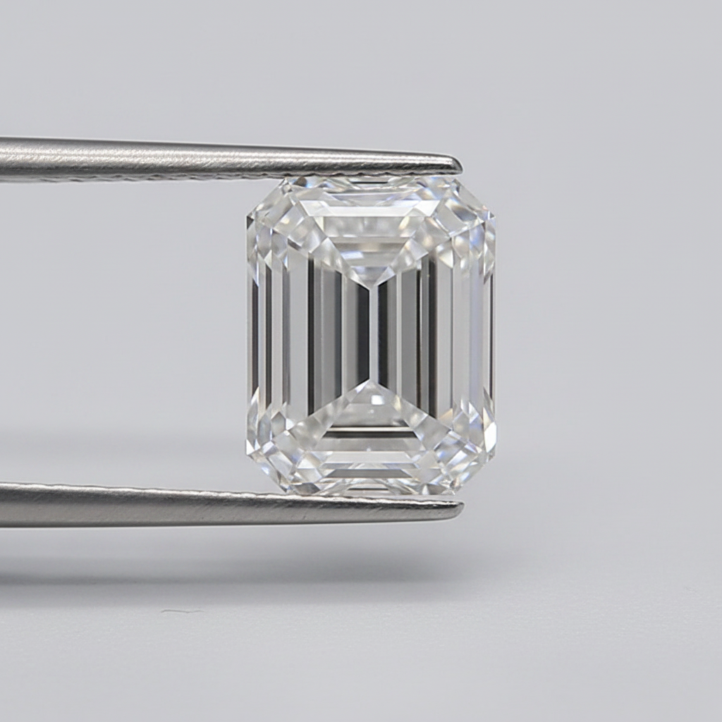 5.69 Carat Emerald Cut Lab Grown Diamond, VVS2/E