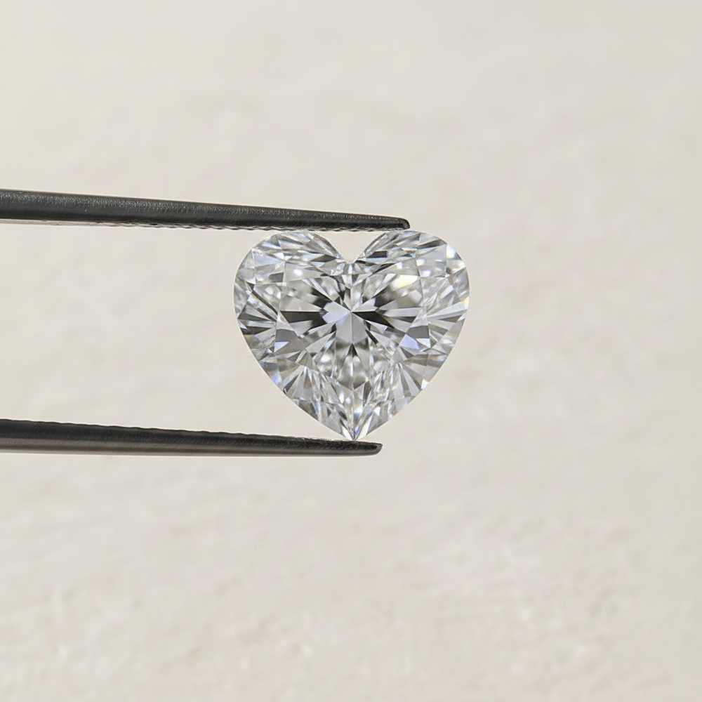 5.77 Carat F Color VS2 Heart Shape CVD Lab Grown Diamond IGI Certified
