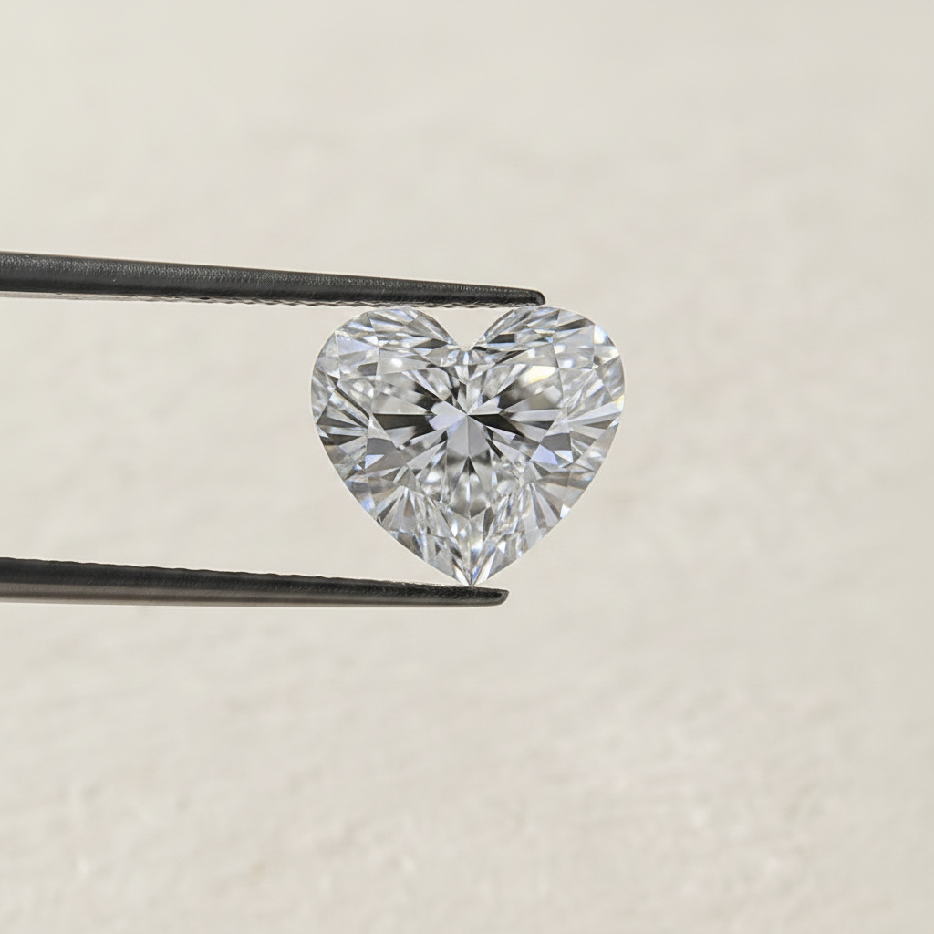 5.77 Carat F Color VS2 Heart Shape CVD Lab Grown Diamond IGI Certified
