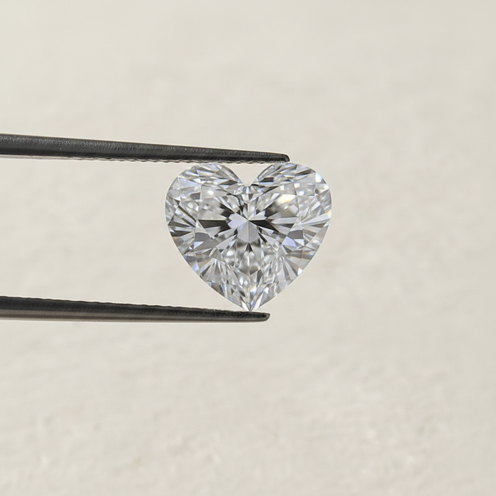 5.77 Carat F Color VS2 Heart Shape CVD Lab Grown Diamond IGI Certified
