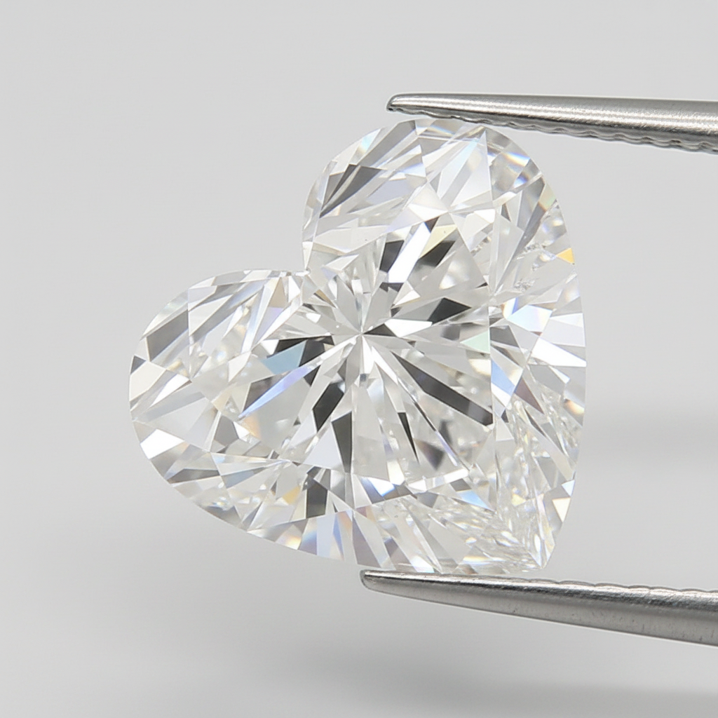 5.80 Carat D Color VS1 Heart Shape CVD Lab Grown Diamond IGI Certified
