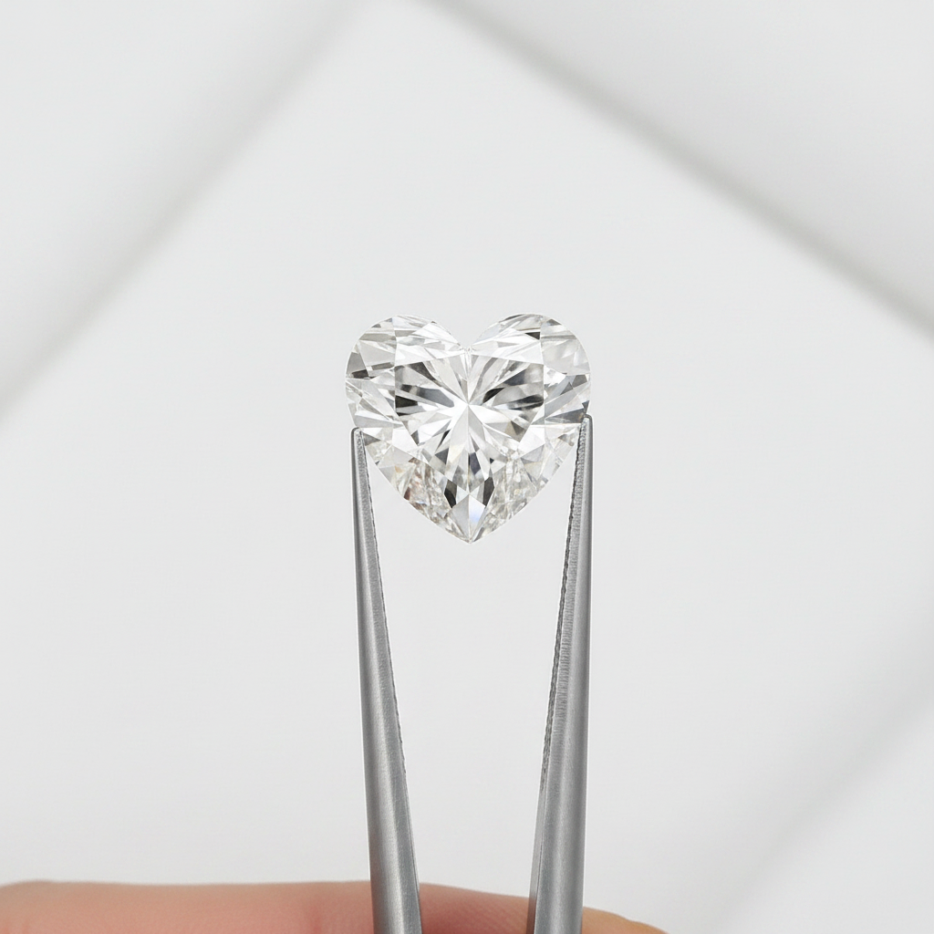 5.85 Carat Heart Cut Lab Grown Diamond VS2 F Color IGI Certified
