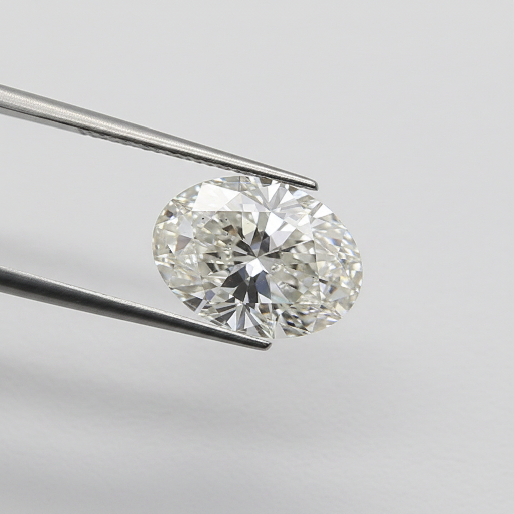Diamant cultivé en laboratoire de taille ovale de 6,00 carats, VS2/H