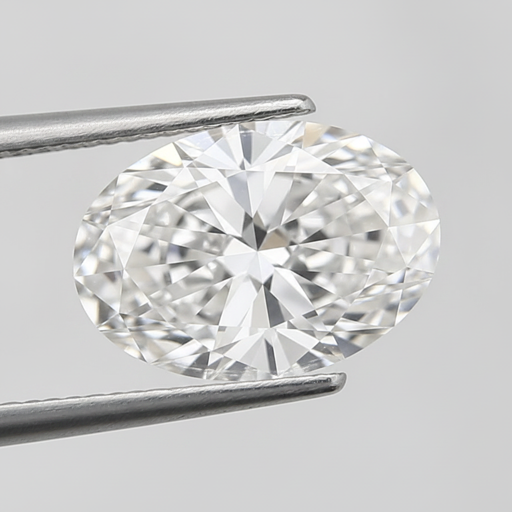 6,01 karaat ovaal geslepen laboratoriumdiamant, VS1/F