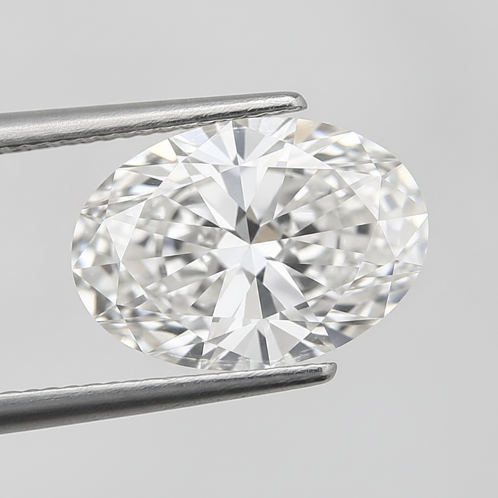 6,01 karaat ovaal geslepen laboratoriumdiamant, VS1/F
