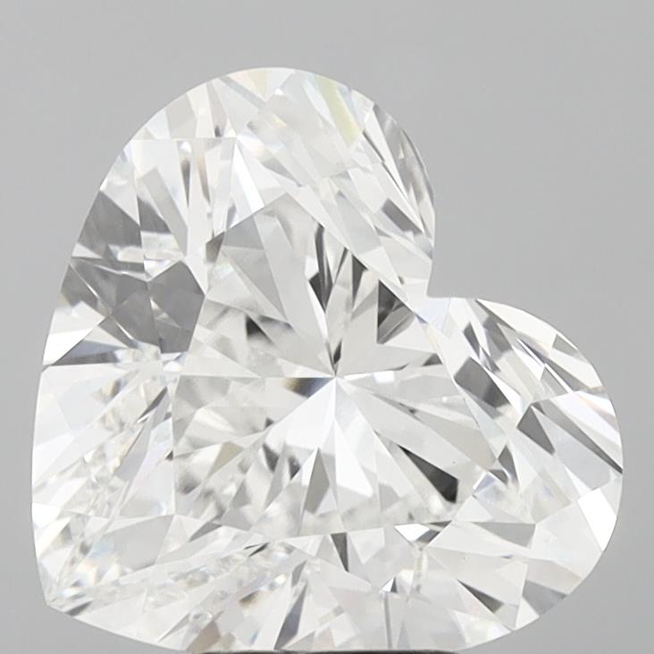 Diamant cultivé en laboratoire, taille cœur, 6,02 carats, VVS2F