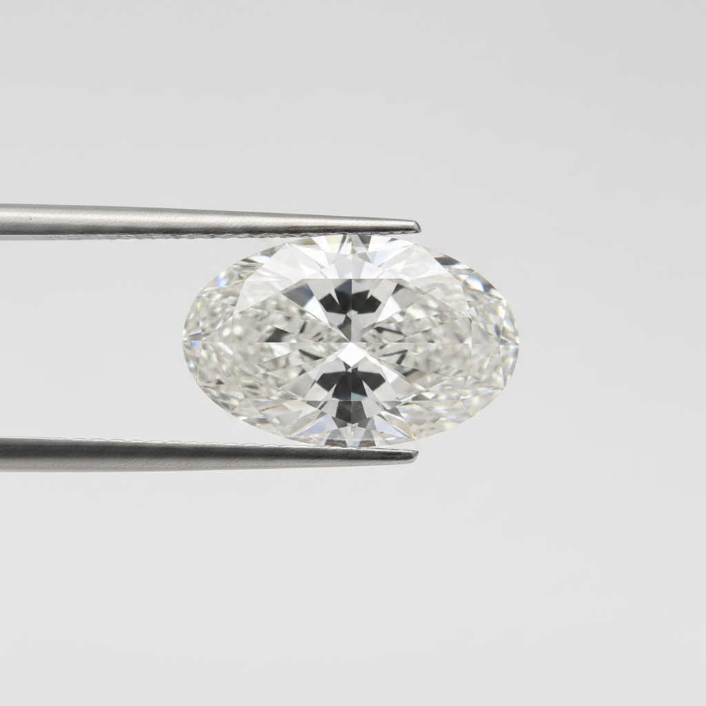 6,02 karaat ovaal geslepen laboratoriumdiamant, VS1/F