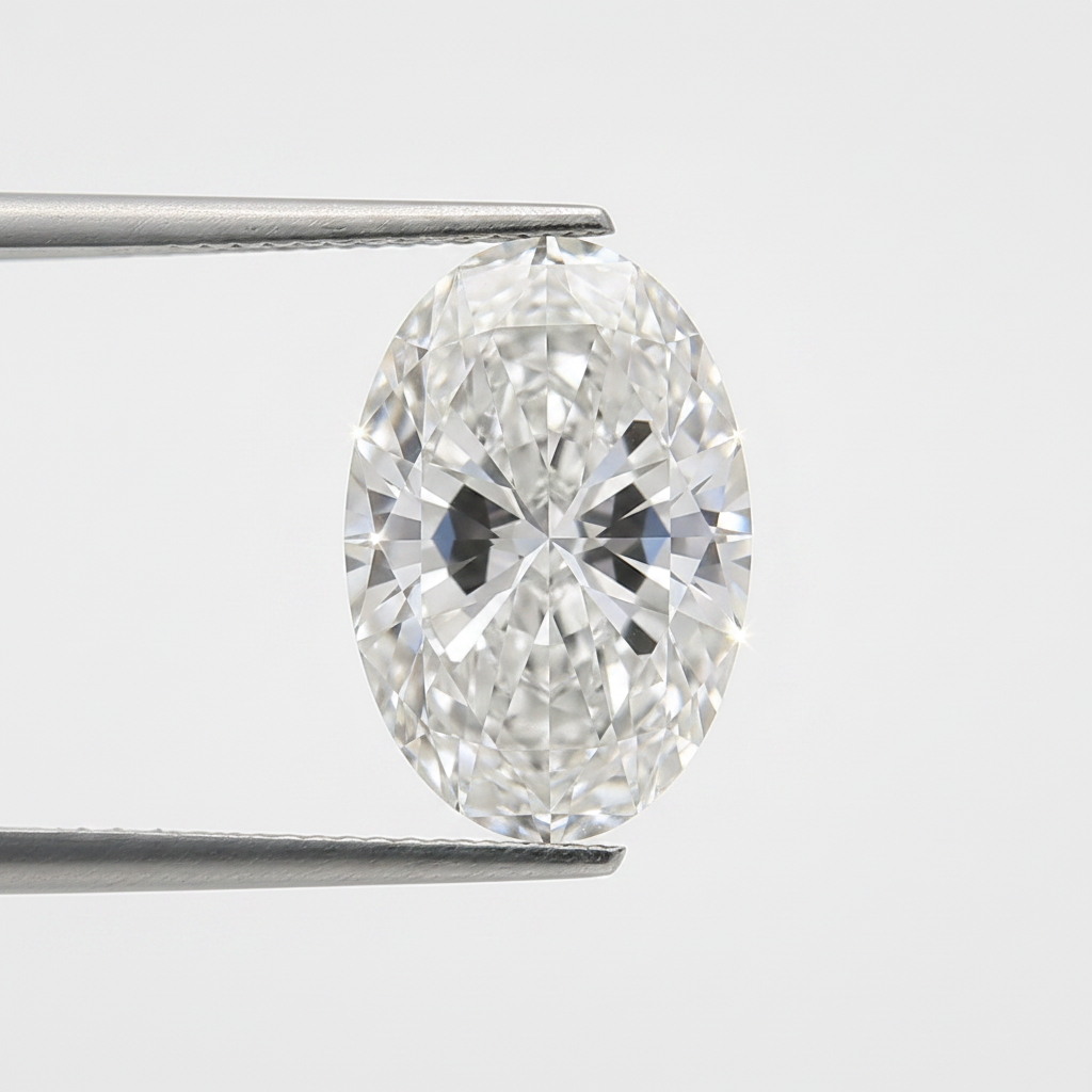 6,02 karaat ovaal geslepen laboratoriumdiamant, VS1/F