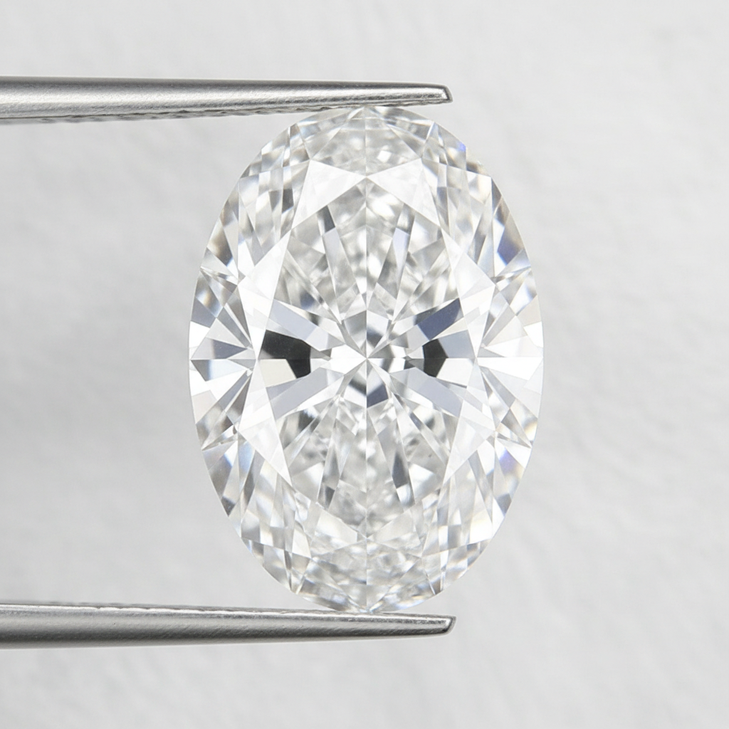 6,02 karaat ovaal geslepen laboratoriumdiamant, VS1/F