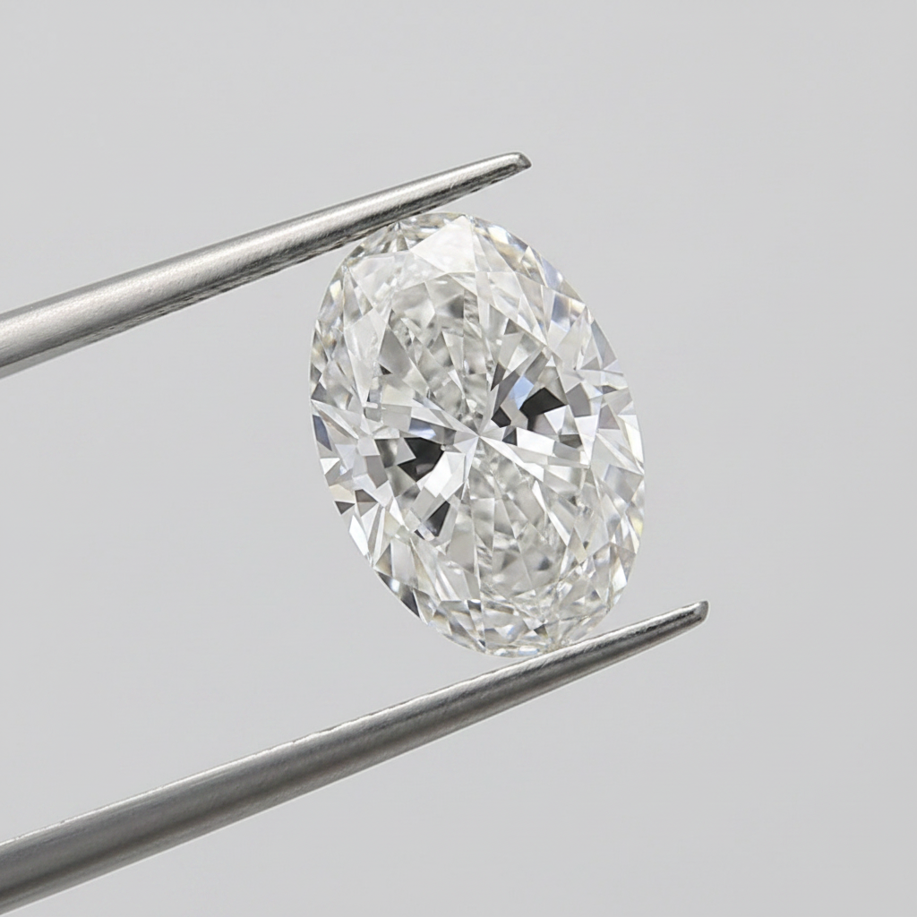 6,03 karaat ovaal geslepen laboratoriumdiamant, VS1/F