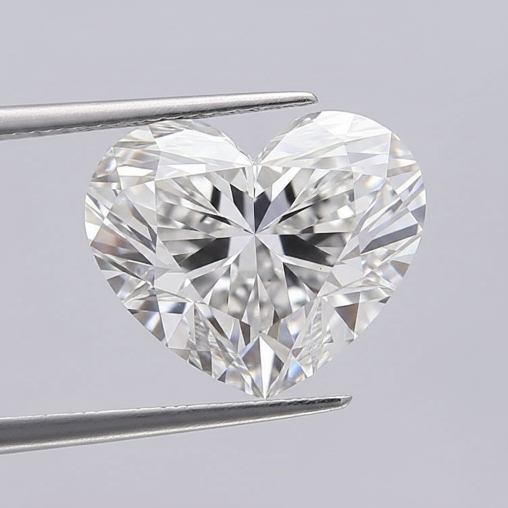 6.27 Carat F VVS2 Heart Shape CVD Lab Grown Diamond IGI Certified
