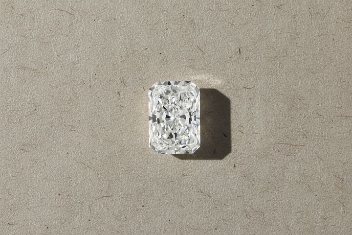 Diamant cultivé en laboratoire, taille radiante de 6,65 carats, VVS2/F
