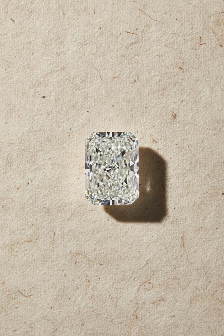 Diamant cultivé en laboratoire, taille radiante de 6,54 carats, VVS2/F