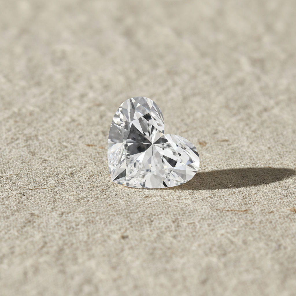 1.00 Carat Heart Cut Lab Grown Diamond VVS2 E Color IGI Certified
