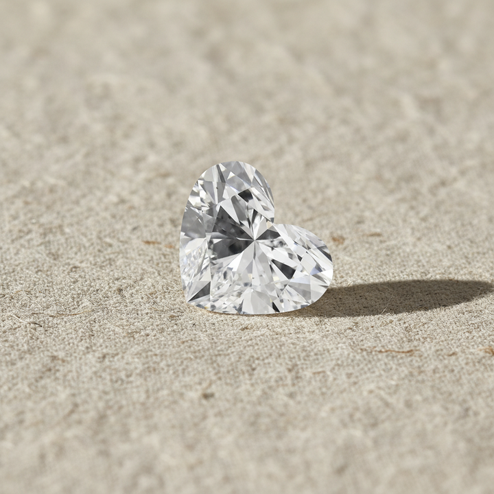 1.00 Carat Heart Cut Lab Grown Diamond VVS2 E Color IGI Certified
